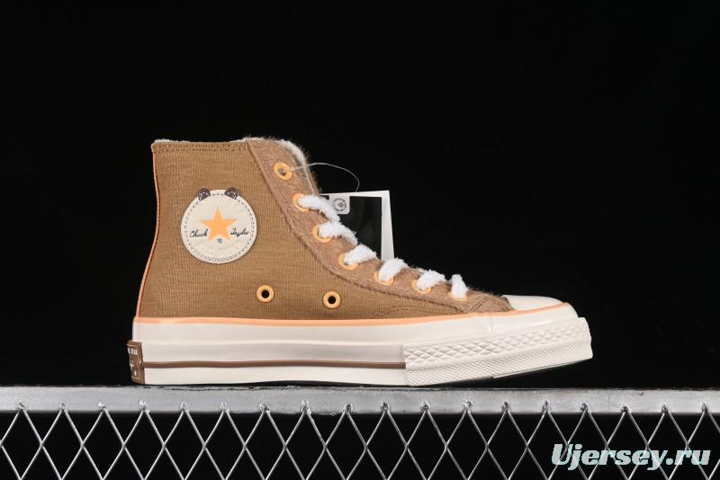 Converse Zoo Happy Pets Series High-Top Plush Lined Casual Sneakers for Autumn Winter - A12766C