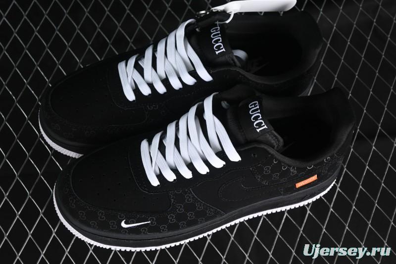Nike Air Force 1 '07 Low Gucci Bear Collaboration - Midnight Black Low-Top Casual Sneakers - KK1988-007