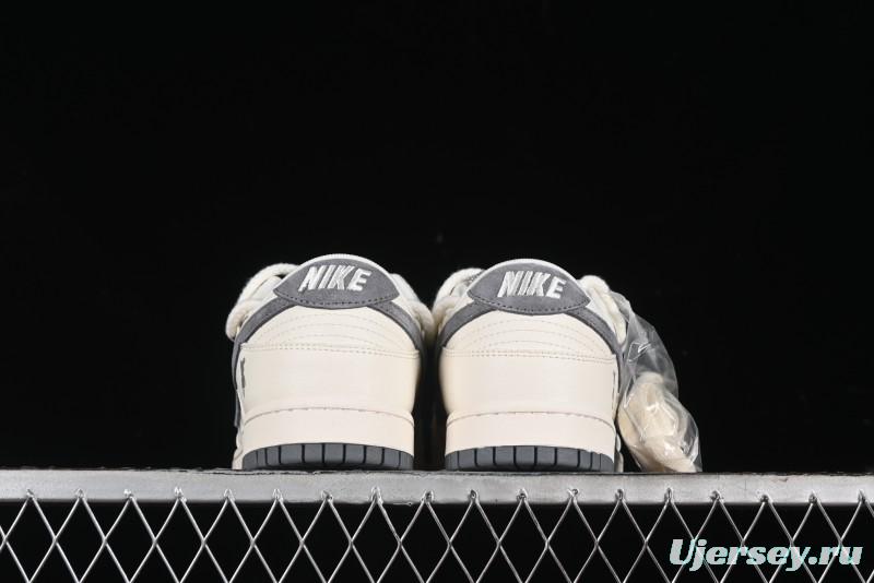 Nike SB Dunk Low Violent Bear Series - Lace-Up Beige with Grey Check - Anniversary Custom Edition Low-Top Casual Skate Shoes - SJ2068-289