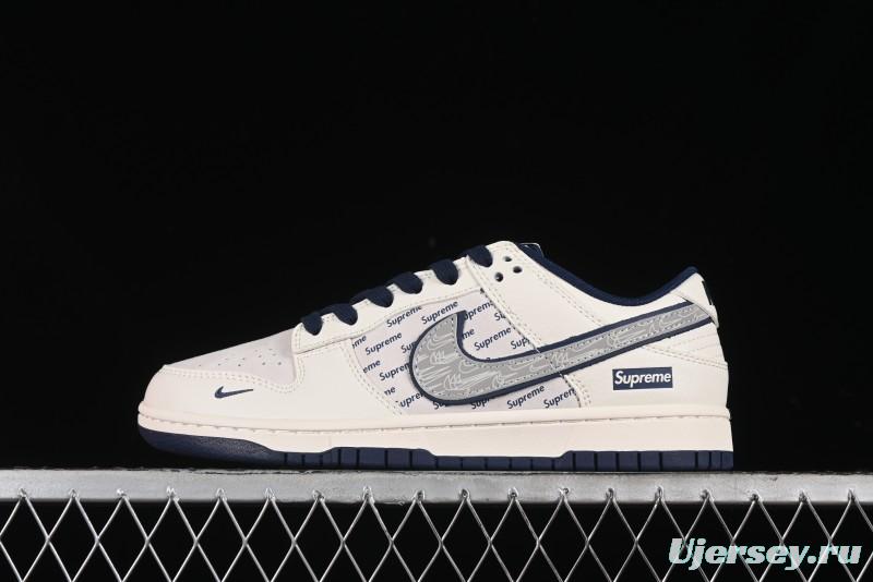 Nike SB Dunk Low Supreme Collaboration - Off-White Double Swoosh Anniversary Custom Low-Top Casual Sneakers - XX2025-288