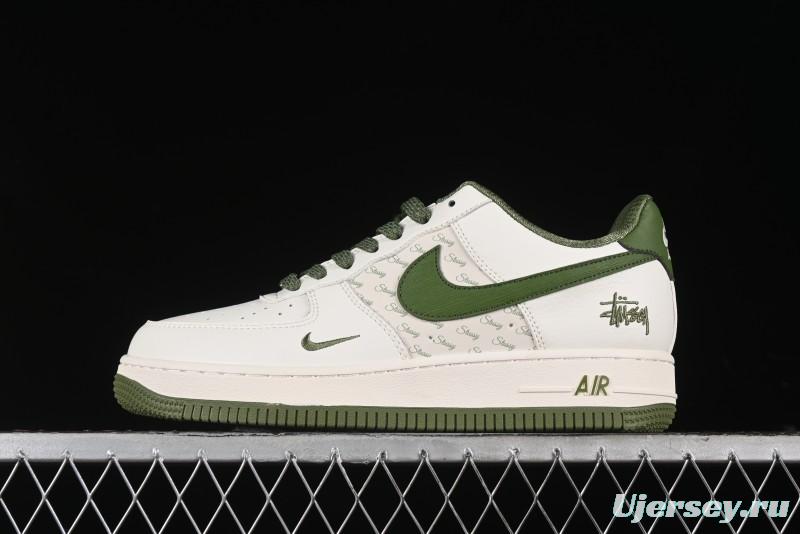 Nike Air Force 1'07 Low Stussy Collaboration - White Mint Green Low-Top Casual Sneakers - XZ3328-003