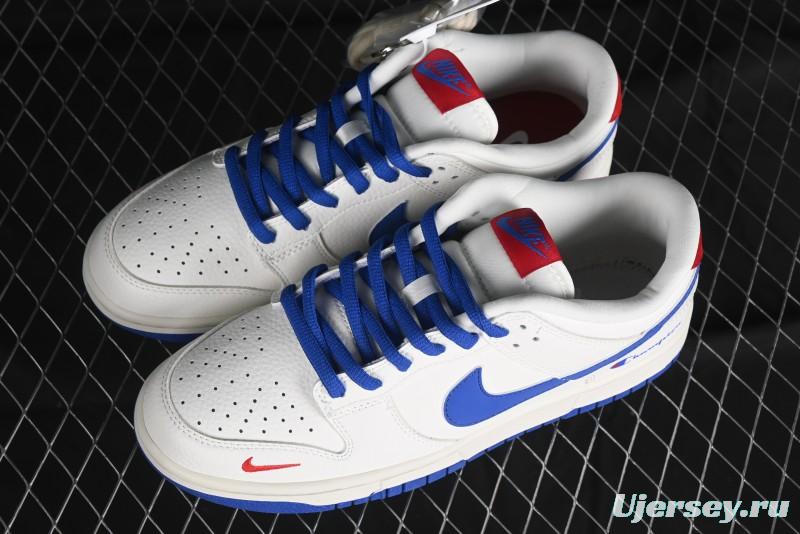 Nike SB Dunk Low Champion Collaboration - Blue Swoosh Anniversary Custom Low-Top Casual Skate Shoes - KK1333-001