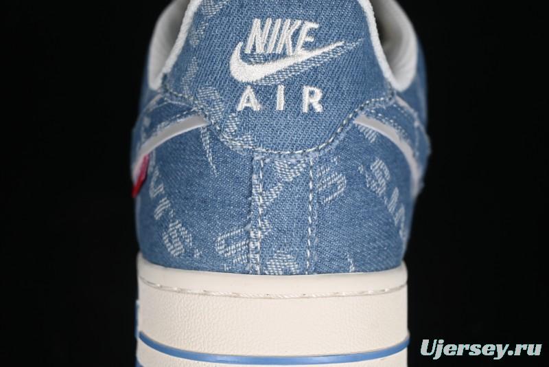 Nike Air Force 1 '07 Low Levi's Denim Collaboration - Light Blue Denim Low-Top Casual Sneakers - SJ6698-003