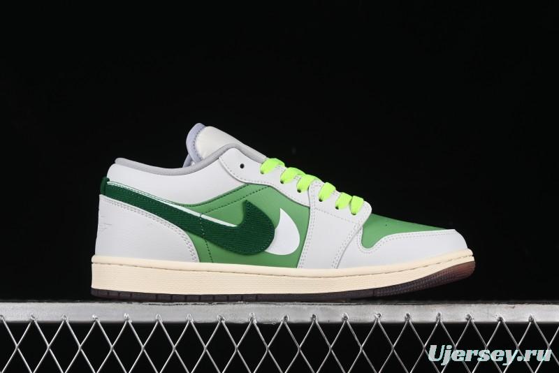 Nike Air Jordan 1 Low AJ1 White Green Double Hook Low-Top Retro Basketball Shoes - FZ5046-041