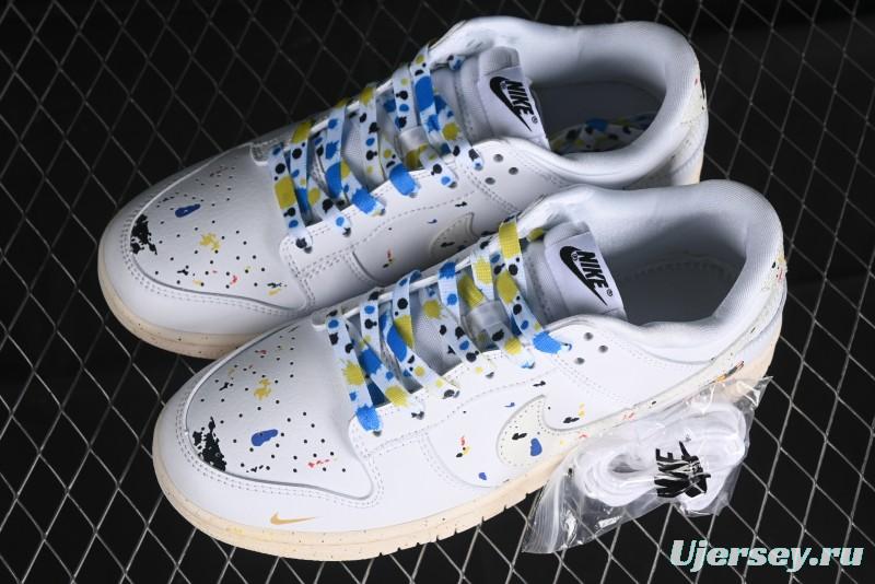 Nike SB Dunk Low Gucci Collaboration - Ink Splatter White Swoosh Anniversary Custom Low-Top Casual Sneakers - FC2025-305