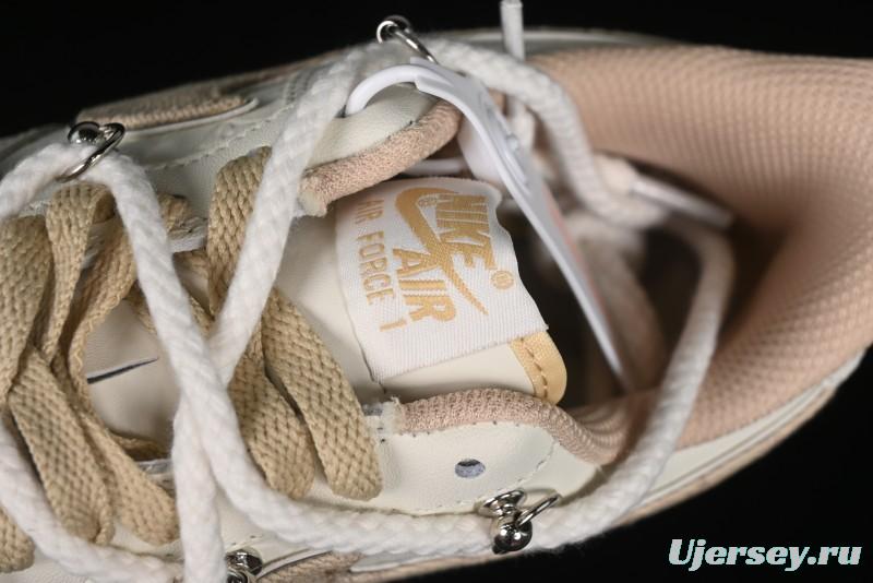 Nike Air Force 1 Low x Capybara "Pearl Girl" Casual Sneakers with Lace-Up Design - LV0506-505