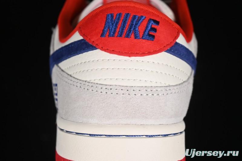 Nike SB Dunk Low Givenchy Collaboration - Gray Blue Red Double Swoosh Anniversary High-End Custom Low-Top Casual Sneakers - CF3688-033