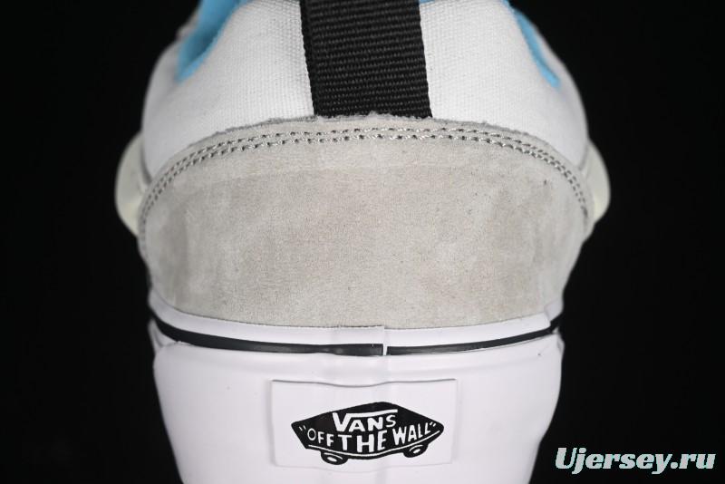 Vans Knu Skool Low-Top Retro Casual Vulcanized Slip-On Shoes in Grey Blue - VN000D6CCCZ