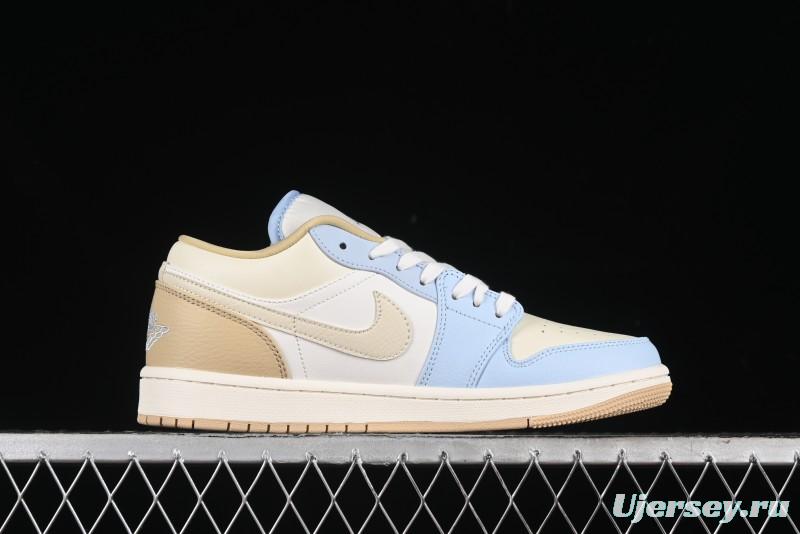 Nike Air Jordan 1 Low OG AJ1 Retro Basketball Shoes in White and Brown - HQ4186-111
