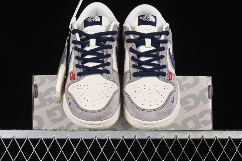 Nike SB Dunk Low The North Face Collaboration - Grey Pig Eight Blue Hook Anniversary High-End Custom Low-Top Casual Skate Shoes - SJ1089-010