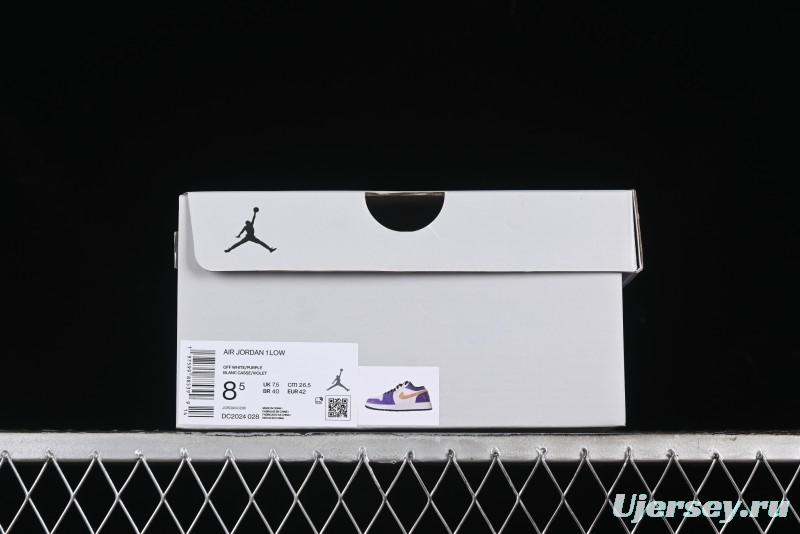 Nike Air Jordan 1 Low AJ1 Retro Basketball Shoes Lakers Purple Gold Kobe Tribute - DC2024-028