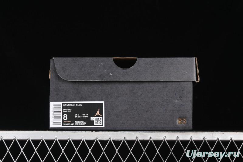 Nike Air Jordan 1 Low Retro Basketball Shoes in Black and White - 553558-043