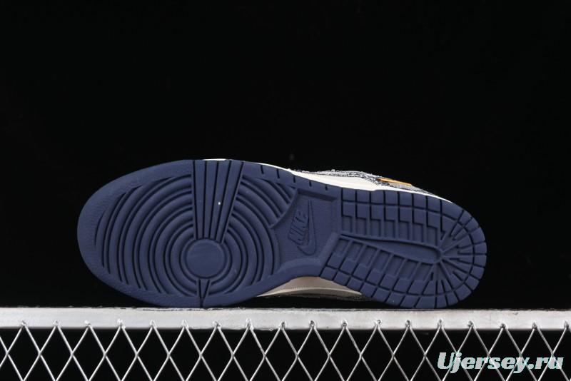 Nike SB Dunk Low Gucci Collaboration - Dark Blue Anniversary High-End Custom Low-Top Casual Skate Shoes - BB9676-313