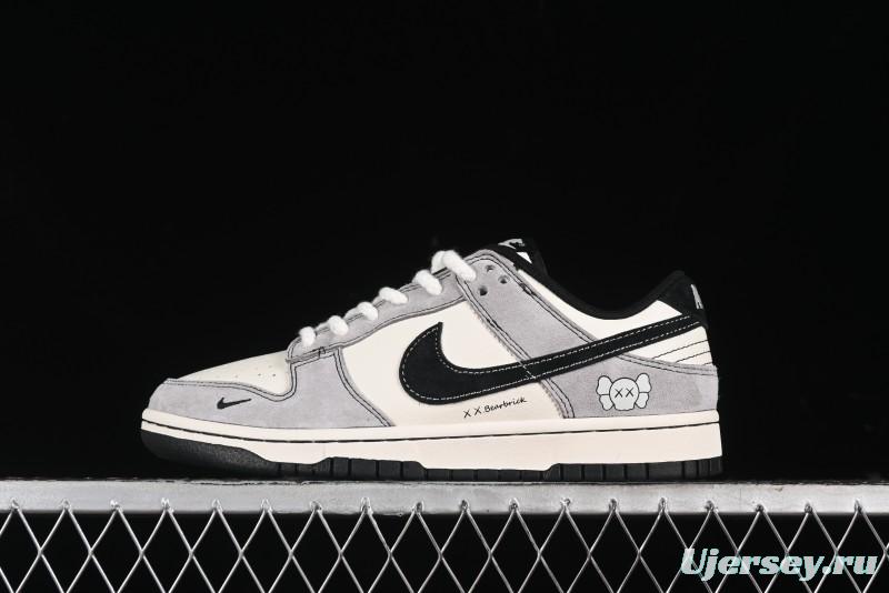 Nike SB Dunk Low KAWS Series - Grey White Black Swoosh Anniversary High-End Custom Low-Top Casual Skate Shoes - MM1089-015