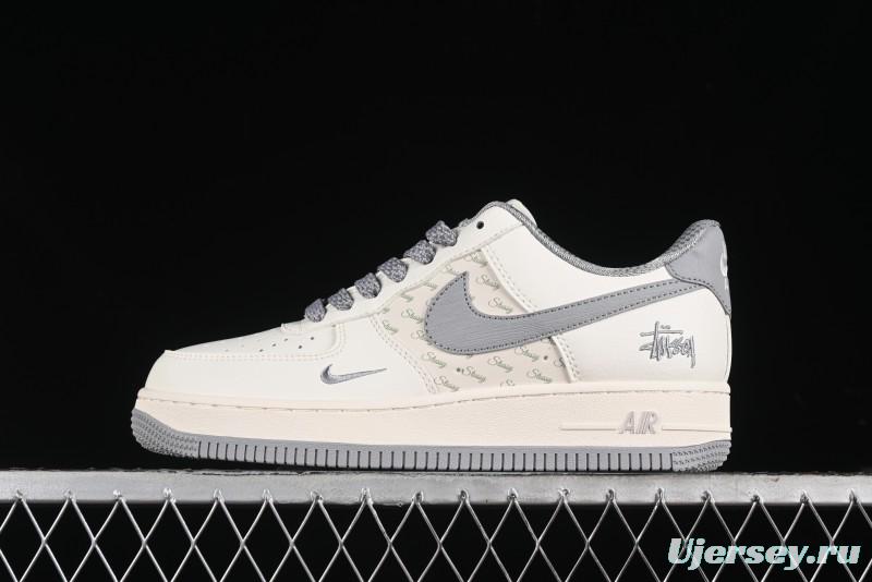 Nike Air Force 1 '07 Low Stussy Collaboration - Brushed Grey Low-Top Casual Sneakers - XZ3328-005