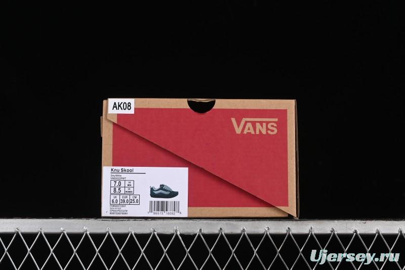 Vans Knu Skool Dark Grey Black Sole Versatile Casual Slip-Resistant Cushioned Platform Sneakers - VN000D22PWT
