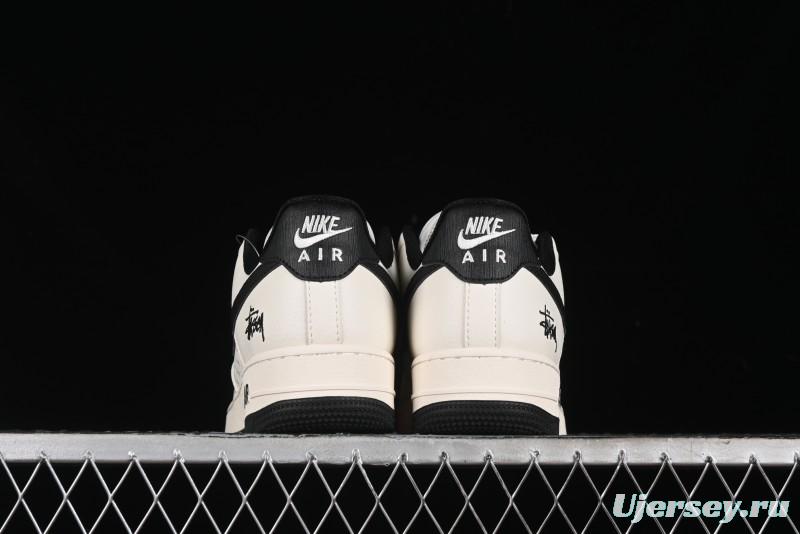 Nike Air Force 1 '07 Low Stussy Collaboration - White Black Low-Top Casual Sneakers - XZ3328-001