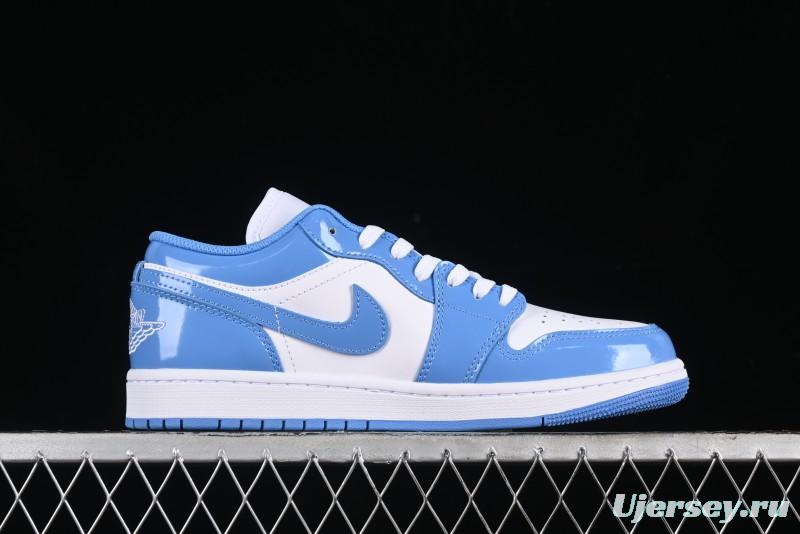 Nike Air Jordan 1 Low AJ1 Patent Leather Blue Casual Sneakers - FZ2138-114