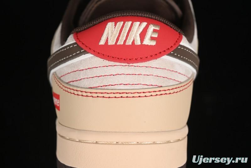 Nike SB Dunk Low SUP Collaboration - Distressed Black Swoosh Anniversary Custom Low-Top Skate Shoes - MM1089-021