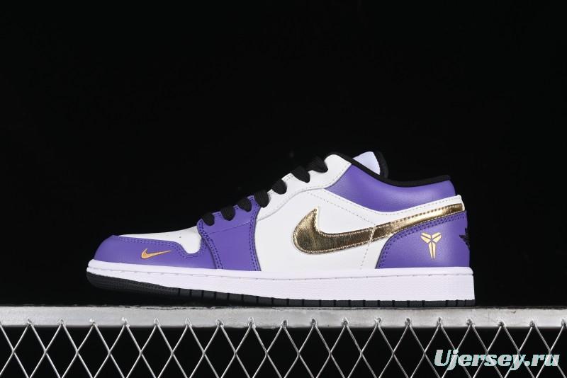 Nike Air Jordan 1 Low AJ1 Retro Basketball Shoes Lakers Purple Gold Kobe Tribute - DC2024-028