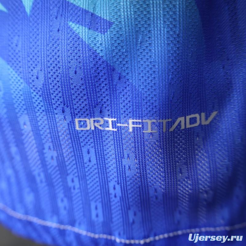 Player Version 2025 Brazil White with Blue Macaw Jersey