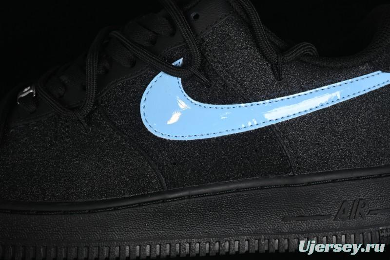 Nike Air Force 1 '07 Low Cleanfit Custom Official Bestseller Black Blue Starry Sky Full Diamond Casual Sneakers - ZH0316-042