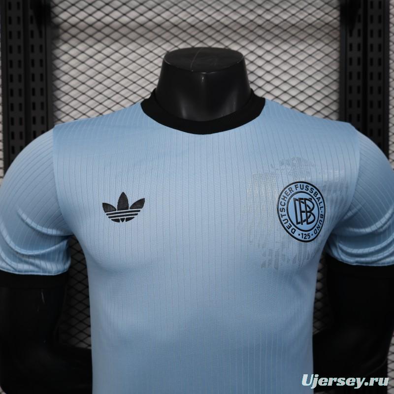 Player Version 2025 Germany 125Th Anniversary Light Blue with Adidas Retro Design Jersey