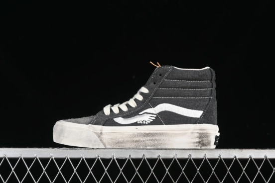 Vans Notre Premium Sk8-Hi High-Top Skate Shoes with Striped Design and Washed Effect - VN000CR0RVN