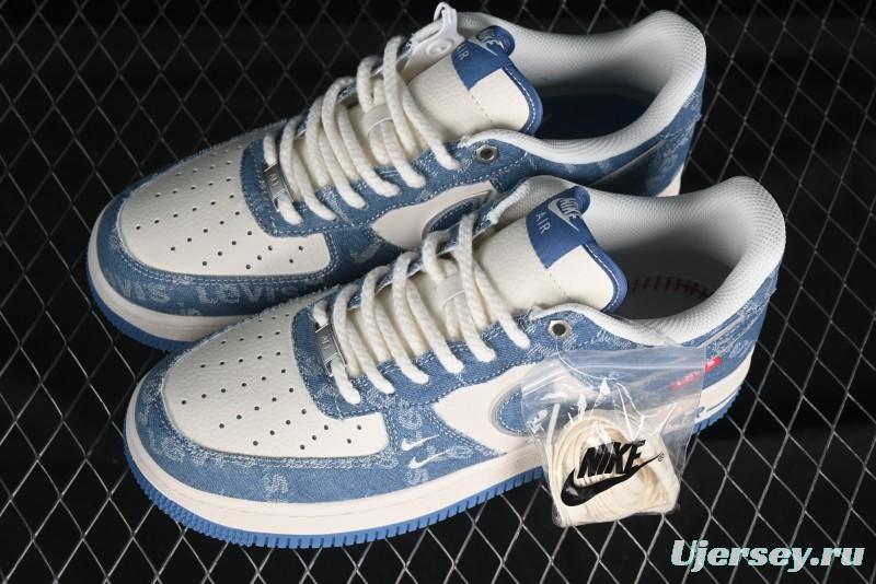 Nike Air Force 1 '07 Low Levi's Denim Collaboration - Light Blue Denim Low-Top Casual Sneakers - SJ6698-003