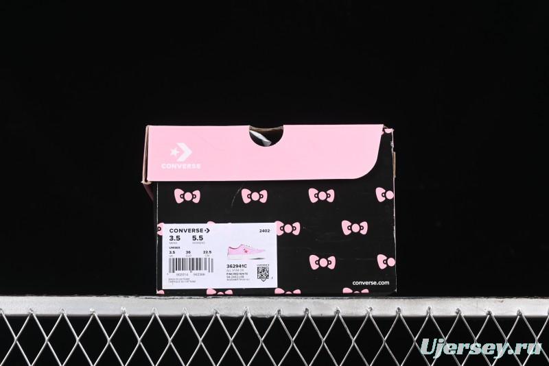 Converse One Star Hello Kitty Collaboration Low Top Casual Sneakers with Embroidered Bow - 362941C
