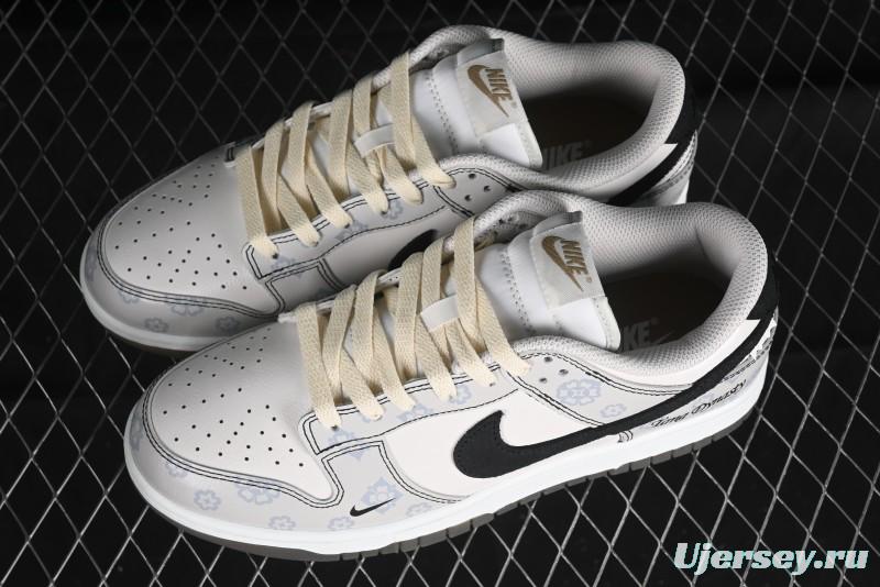 Nike Dunk Low Retro Casual Sneakers with Ancient Tang Print Design - FJ4188-001