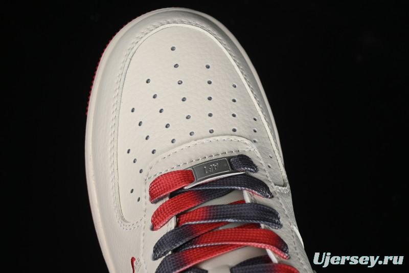 Nike Air Force 1 '07 Low Supreme Collaboration - Beige Red Blue Colorblock Casual Sneakers - XZ6188-228