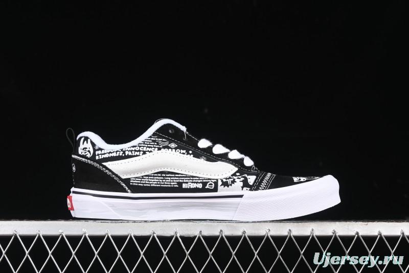 Vans HIRONO x Vans Knu Skool Bubble Mart Xiao Ye Graffiti Low-Top Casual Skate Shoes - VN0009QWFGI