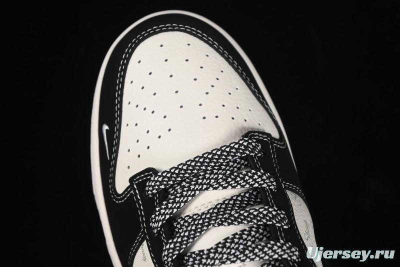 Nike SB Dunk Low x AMBUSH x Stussy Collaboration - Black Stitch Anniversary Custom Low-Top Casual Sneakers - XX2025-358