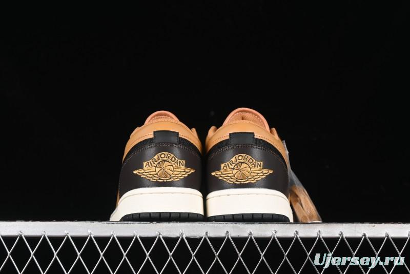 Nike Air Jordan 1 Low Flax/Baroque Brown Casual Basketball Shoes - HQ3603-201