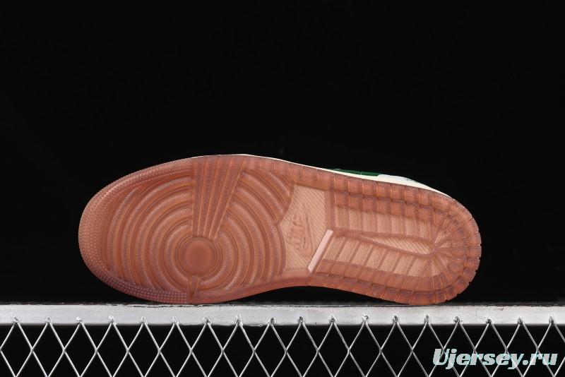 Nike Air Jordan 1 Low AJ1 White Green Double Hook Low-Top Retro Basketball Shoes - FZ5046-041