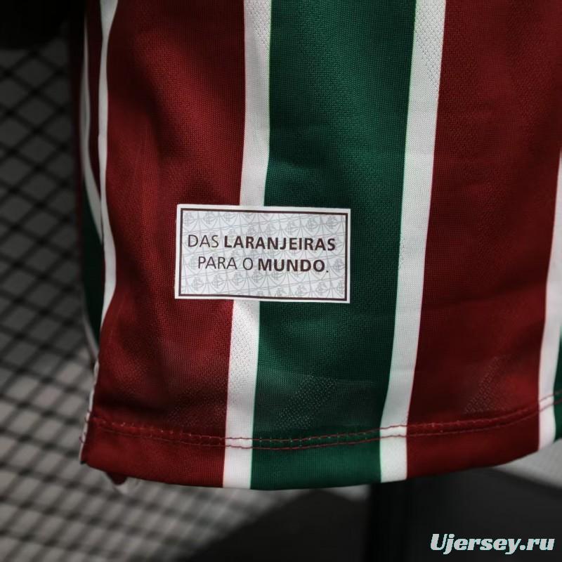 Player Version 25/26 Fluminense Green and Burgundy Vertical Striped with White Trim Jersey