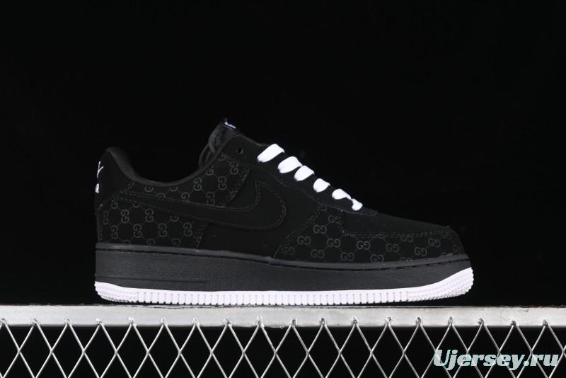Nike Air Force 1 '07 Low Gucci Bear Collaboration - Midnight Black Low-Top Casual Sneakers - KK1988-007