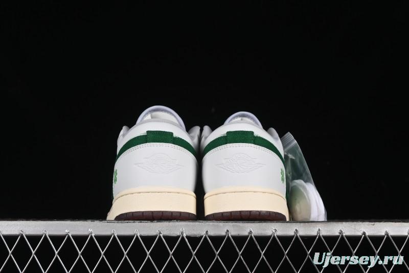 Nike Air Jordan 1 Low AJ1 White Green Double Hook Low-Top Retro Basketball Shoes - FZ5046-041