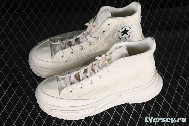 Converse Lifestyle Run Star Legacy Platform High Top Canvas Shoes with Mini Bow and Lace Trim - A10027C