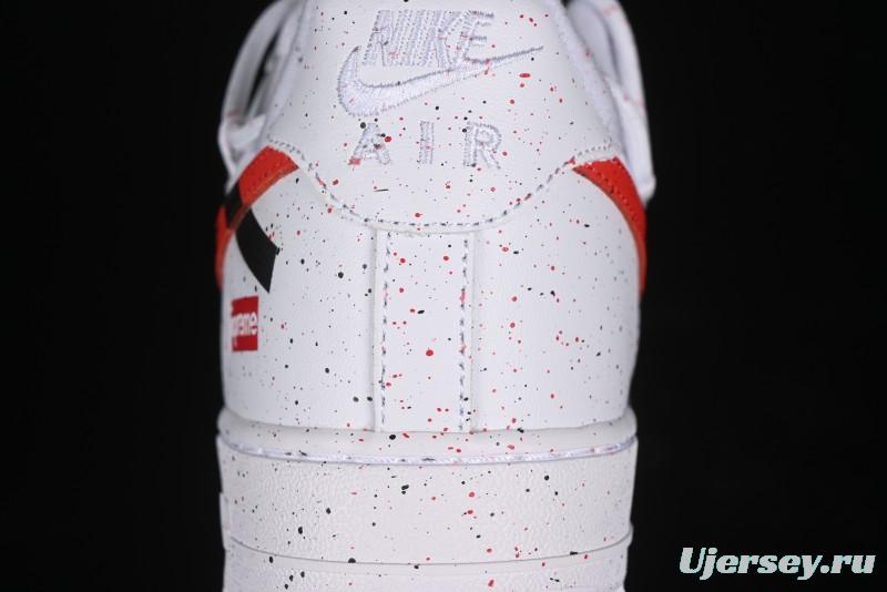 Supreme x Nike Air Force 1 '07 Low Casual Sneakers with Broken Swoosh and Anime-Inspired Spray Paint Design - CU9225-101