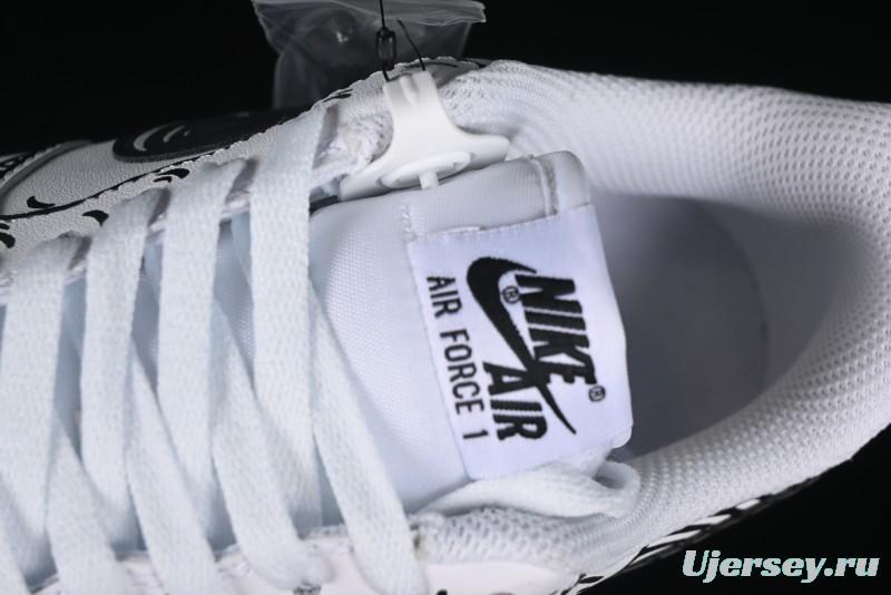 Nike Air Force 1 '07 Low Custom Casual Sneakers with Black and White Manga-Style Hand-Drawn Function Formulas - CT7724-111