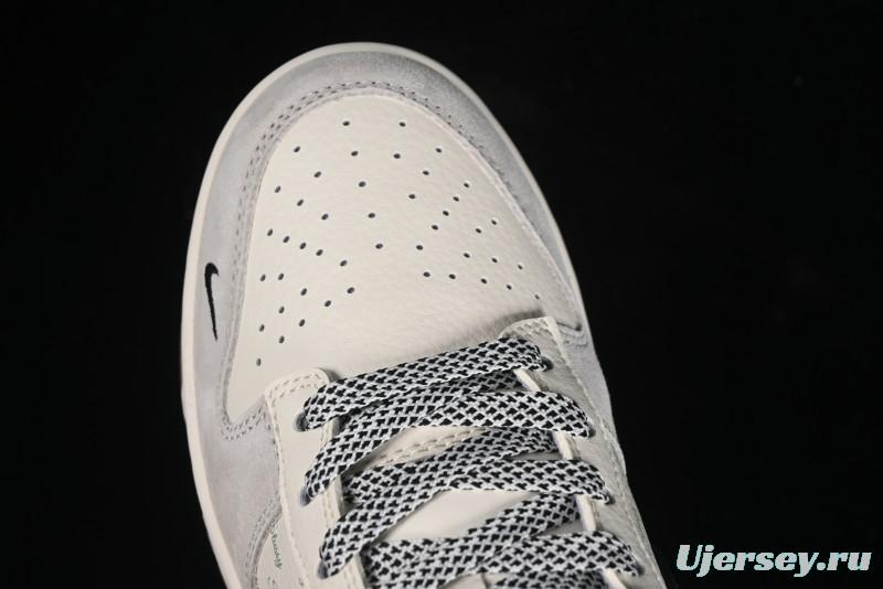 Nike SB Dunk Low Stussy Collaboration - Grey Black Checkerboard Gum Sole Anniversary Custom Low-Top Casual Skate Shoes - CF3688-031