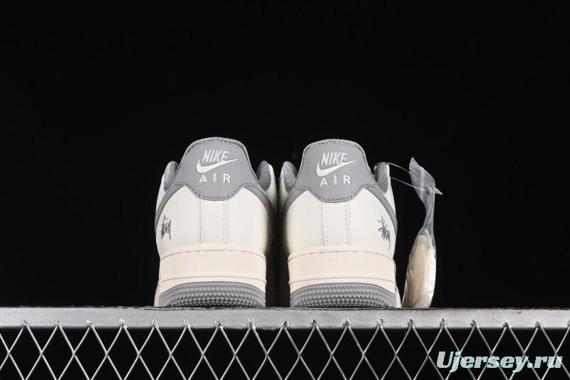 Nike Air Force 1 '07 Low Stussy Collaboration - Brushed Grey Low-Top Casual Sneakers - XZ3328-005