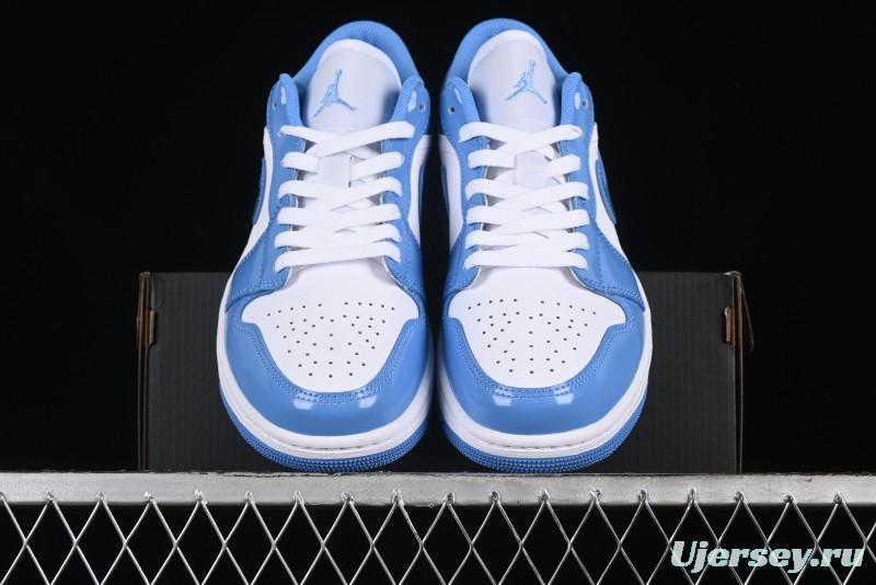 Nike Air Jordan 1 Low AJ1 Patent Leather Blue Casual Sneakers - FZ2138-114