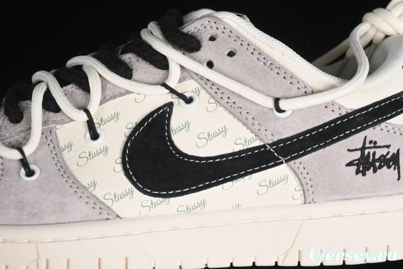 Nike SB Dunk Low Stussy Bandana Black Swoosh Anniversary Custom Low-Top Casual Skate Shoes - SJ2068-306