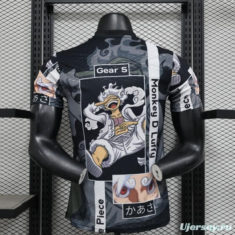 Player Version 2025 Japan National Team Black with One Piece Gear 5 Luffy Design Jersey