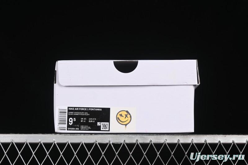 Nike Air Force 1 Fontanka Custom Graffiti Low-Top Casual Sneakers with Deconstructed Dual Laces - DV6984-001