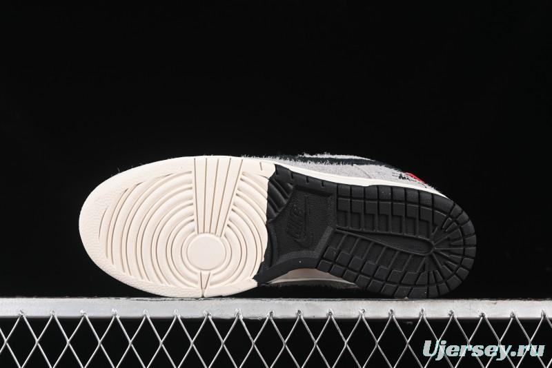 Nike SB Dunk Low Stussy Series - Battle Grey Black Hook Anniversary High-End Custom Low-Top Casual Skate Shoes - MM1089-027