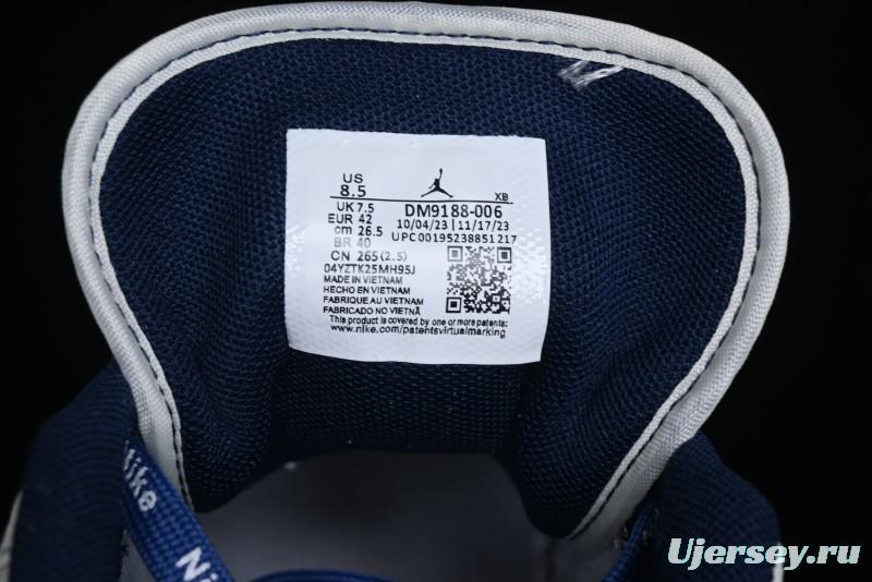 Nike Air Jordan 1 Low Stussy Collaboration - Premium Custom Retro Basketball Shoes with Blue-Grey Accents - DM9188-006